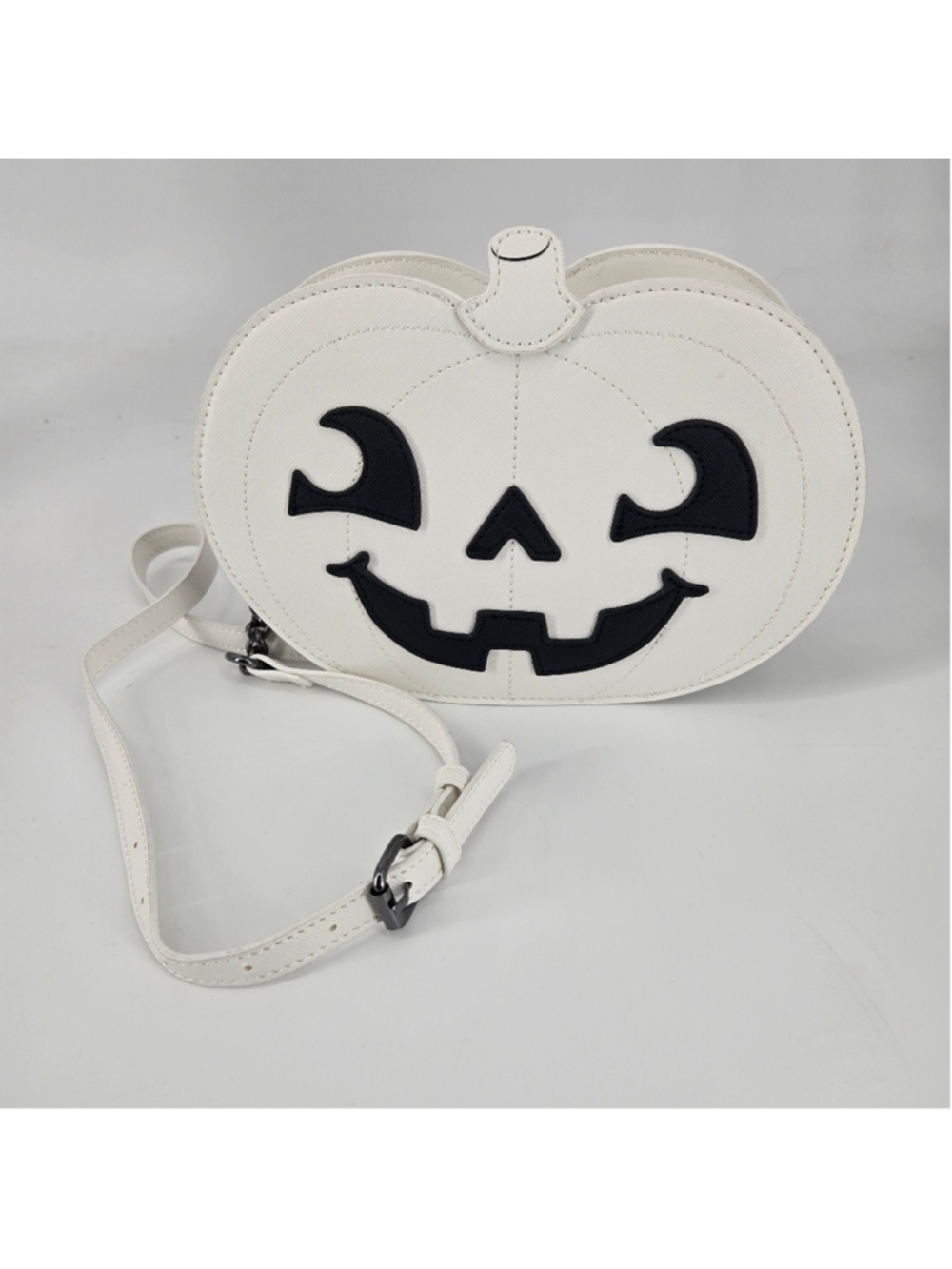 White Pumpkin Crossbody Bag Jack O Lantern Purse Halloween Mad Engine NWOT